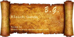 Bleich Gunda névjegykártya